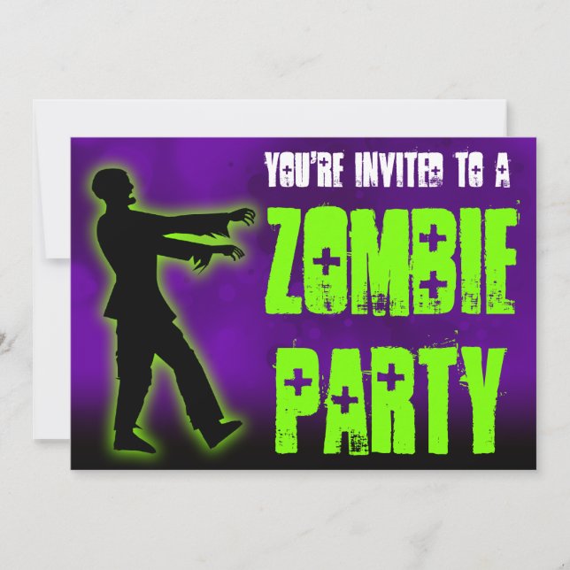 Invitación Fiesta zombi, Green Walker (Anverso)