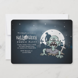 Invitación Fiesta Zombie de Halloween  