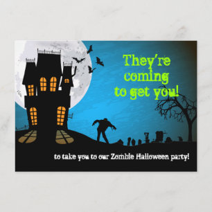 Invitación Fiesta Zombie Graveyard Halloween