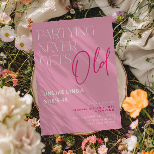 Invitación ¡Fiestar Nunca Envejece! Cumpleaños Divertido de A