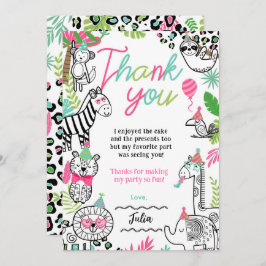 Invitación Fiestas Animales Gracias Cartas