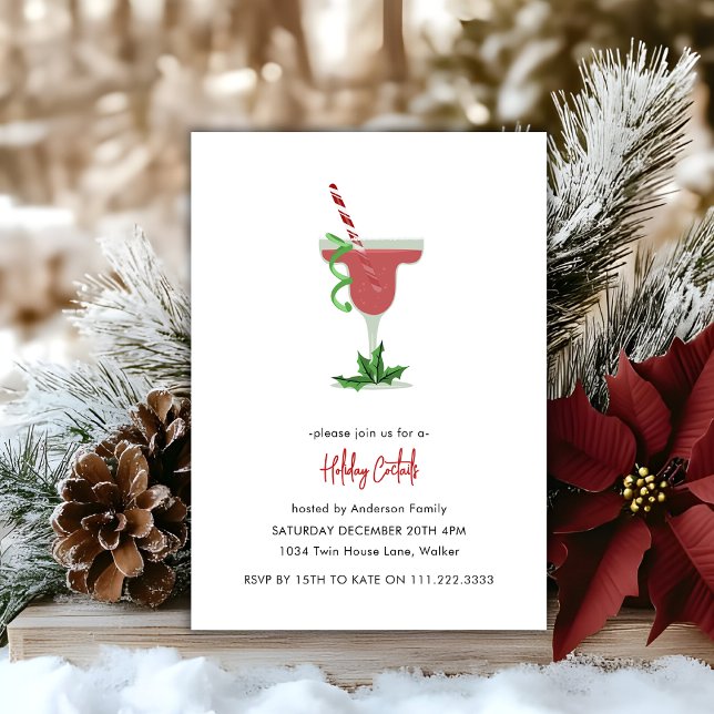 Invitación Fiestas Coctails Festivas Navideñas Rojas  (Subido por el creador)