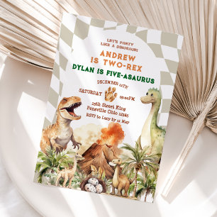 Invitación Fiestas como la cosecha de cumpleaños de hermanos 