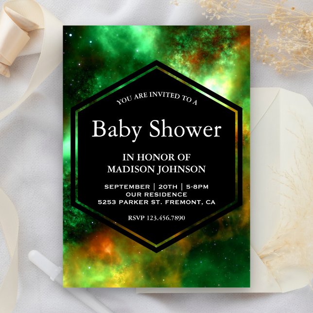 Invitación Fiestas de Baby Shower Espacio de Cúmulos de Estre (Subido por el creador)