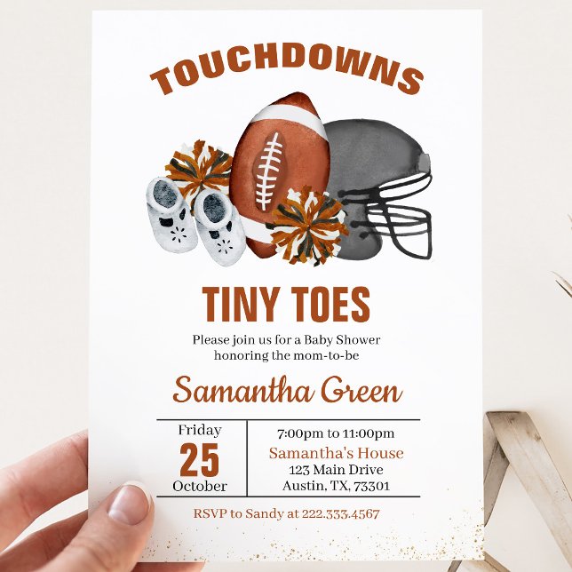Invitación Fiestas de Baby Shower Touchdowns y Dedos Pequeños (Subido por el creador)