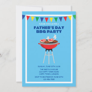 INVITACIÓN FIESTAS DE BBQ DEL DÍA DEL PADRE PERSONALIZABLES