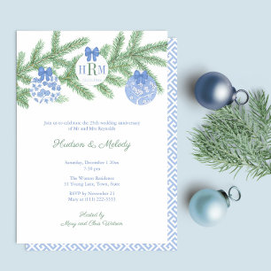 Invitación Fiestas de Bodas Aniversario Monograma Vacaciones