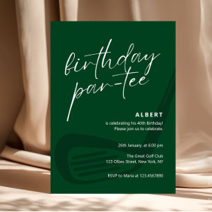 Invitación Fiestas de cumpleaños de golf minimalista verde