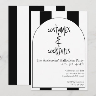 Invitación Fiestas de disfraces y cócteles de Halloween con r