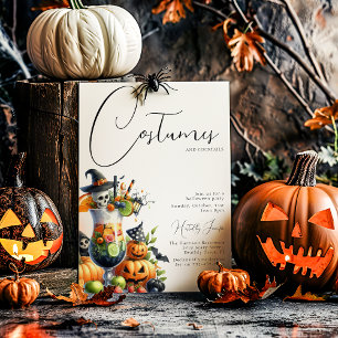 Invitación Fiestas de disfraces y cócteles de Halloween para