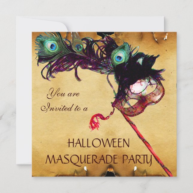 Invitación FIESTAS DE DISFRAZ DE HALLOWEEN pergamino (Anverso)