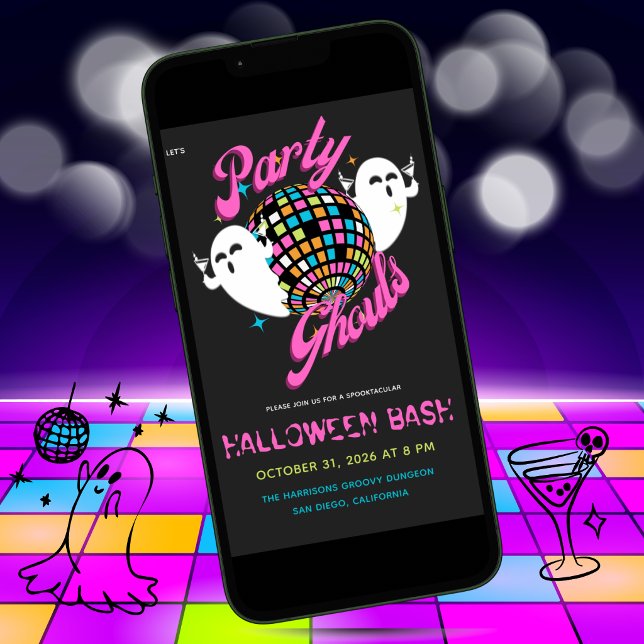 Invitación Fiestas de fantasmas retro de Halloween (Subido por el creador)
