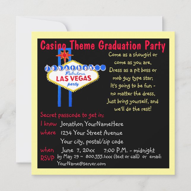 Invitación Fiestas de graduación de La Vegas (Anverso)