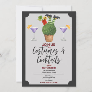 Invitación Fiestas de Halloween Divertidas: Disfraces y Cócte