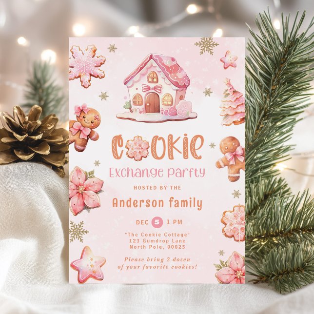 Invitación Fiestas de intercambio de cookies Navidades de pan (Subido por el creador)