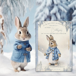 Invitación Fiestas de invierno de Peter Rabbit en primer cump