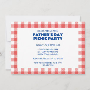 INVITACIÓN FIESTAS DE PICNIC DEL DÍA DEL PADRE PERSONALIZABLE