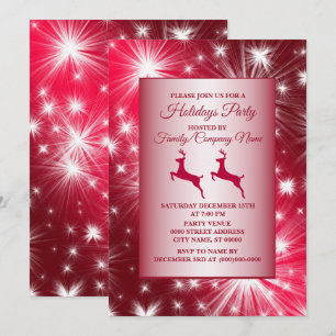 Invitación Fiestas de renos rosados navidades Elegantes