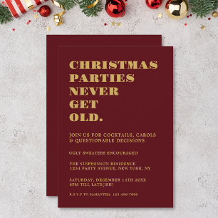 Invitación Fiestas divertidas de Navidad nunca envejecen Rojo