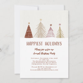 Invitación Fiestas Navideñas Más Felices Elegante Fiesta Navi