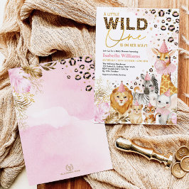 Invitación Fiestas salvajes de oro rosado Jungle Baby Shower