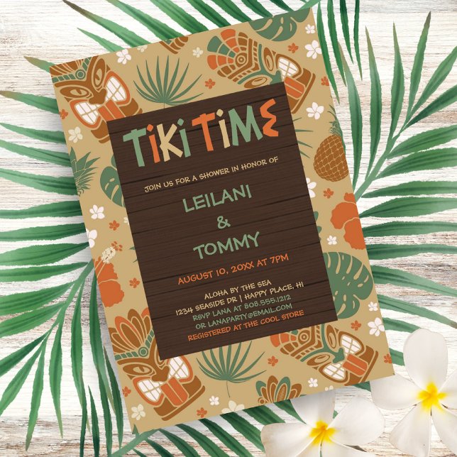 Invitación Fiestas Tropical Tiki Parejas Baby Shower (Subido por el creador)