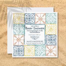 Invitación Fiestón de Verano Tejas Europeas Amalfi para Baby 