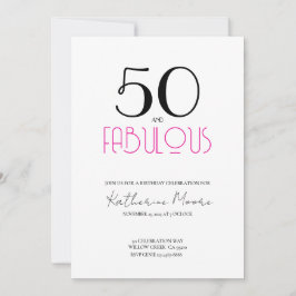Invitación Fifty and Fabulous 50th Birthday Party 