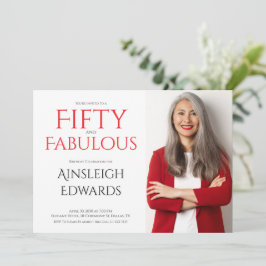 Invitación Fifty and Fabulous 50th Birthday Party