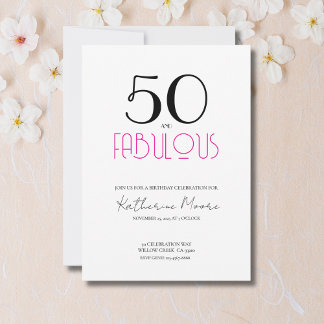 Invitación Fifty and Fabulous 50th Birthday Party 