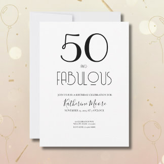 Invitación Fifty and Fabulous 50th Birthday Party 