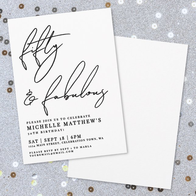 Invitación Fifty And Fabulous 50th Birthday Party (Fifty And Fabulous 50th Birthday Party Invitation)