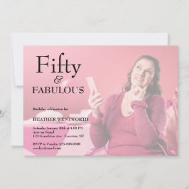 Invitación Fifty and Fabulous 50th Birthday Photo Invitation