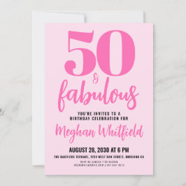 Invitación Fifty and Fabulous Blush Pink 50th Birthday Party
