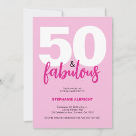 Invitación Fifty and Fabulous Blush Pink 50th Birthday Party