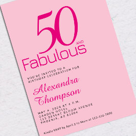 Invitación Fifty and Fabulous Blush Pink 50th Birthday Party