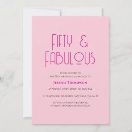 Invitación Fifty and Fabulous Blush Pink 50th Birthday Party