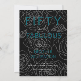 Invitación Fifty and Fabulous Floral 50th Birthday