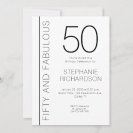 Invitación Fifty and Fabulous Modern 50th Birthday Party
