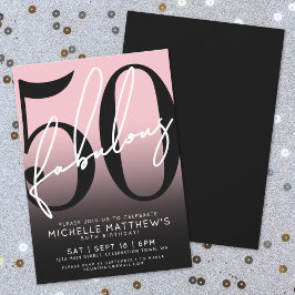 Invitación Fifty And Fabulous Modern 50th Birthday Party