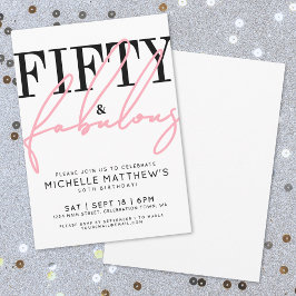 Invitación Fifty And Fabulous Modern 50th Birthday Party