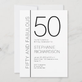 Invitación Fifty and Fabulous Modern 50th Birthday Party