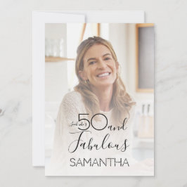 Invitación Fifty and Fabulous Photo 50th Birthday Party