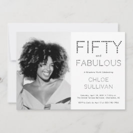 Invitación Fifty and Fabulous Photo 50th Birthday Party