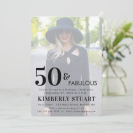 Invitación Fifty and Fabulous Photo 50th Birthday Party