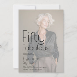 Invitación Fifty and Fabulous Photo 50th Birthday Party