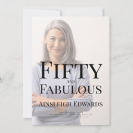 Invitación Fifty and Fabulous Photo 50th Birthday Party