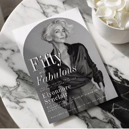 Invitación Fifty and Fabulous Photo 50th Birthday Party
