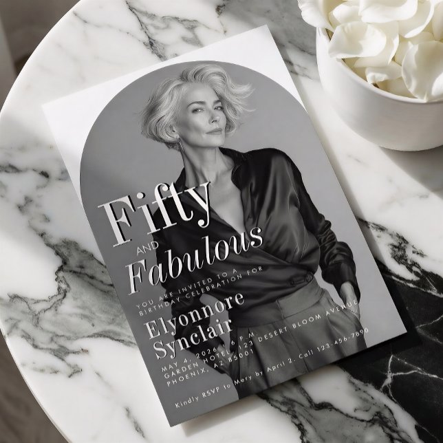 Invitación Fifty and Fabulous Photo 50th Birthday Party (Subido por el creador)