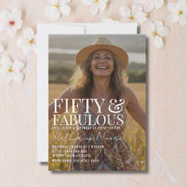 Invitación Fifty and Fabulous Photo 50th Birthday Party